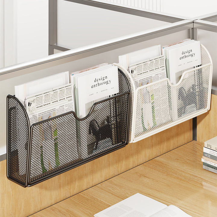Mesh Partition-Mount Desk File and Magazine Organizer