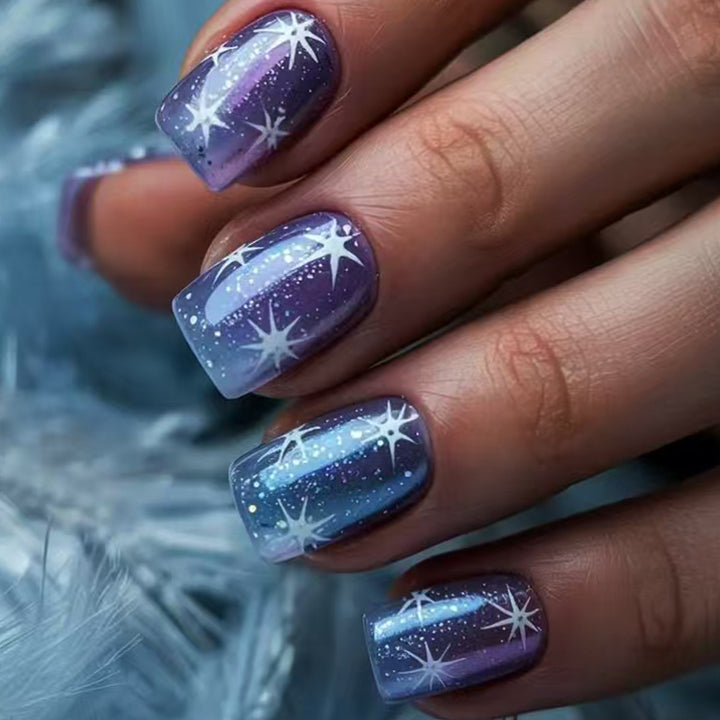 Artificial nails with sparkling star pattern Stornfield