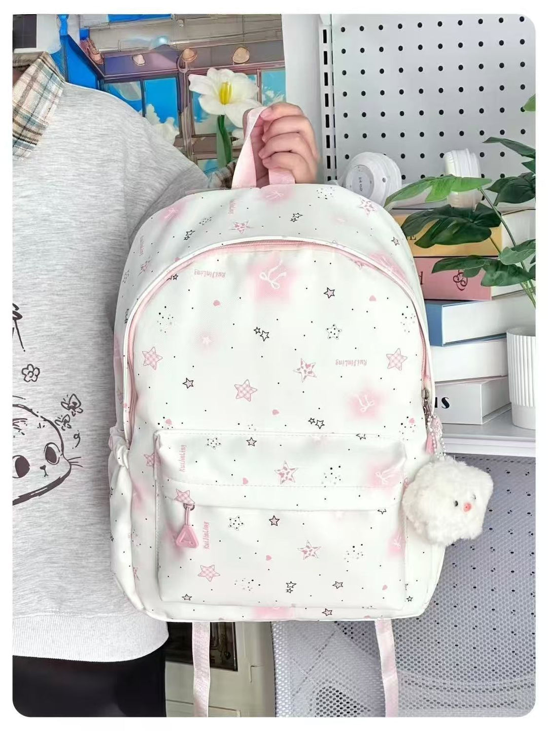School backpack with playful star design and multiple compartments Stornfield