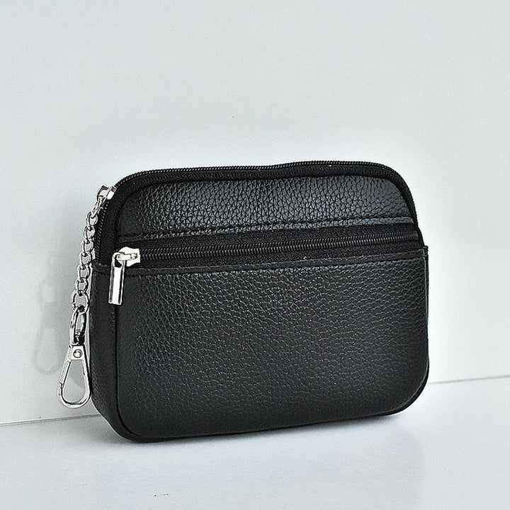 Compact Leather Zippered Card Wallet Stornfield
