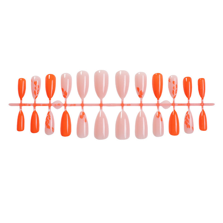 Artistic Press-On Nail Set with Seasonal Floral Designs Stornfield