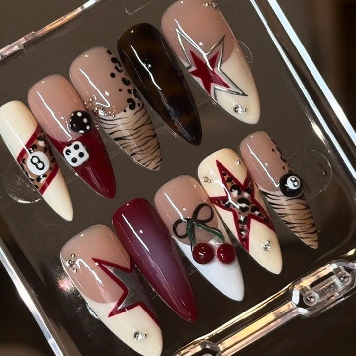 Artistic Stiletto Press-On Nails with Unique Designs Stornfield