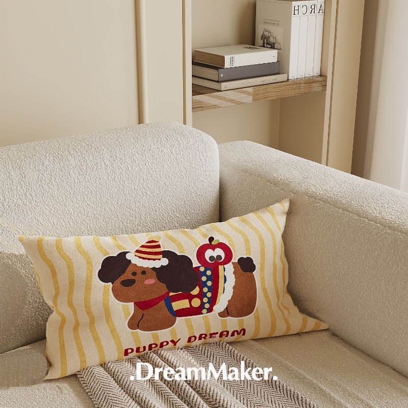 Playful Dog-Themed Decorative Pillow