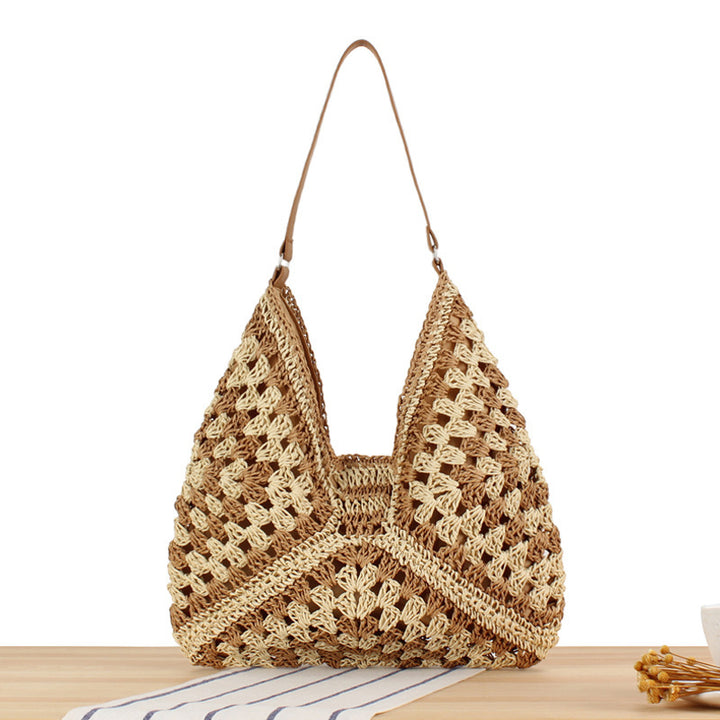 Shoulder bag with hand-knotted pattern and leather accents Stornfield