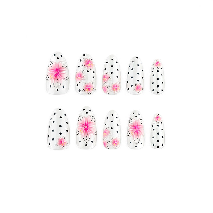 Premium Artificial Nails with 3D Flower Design Stornfield