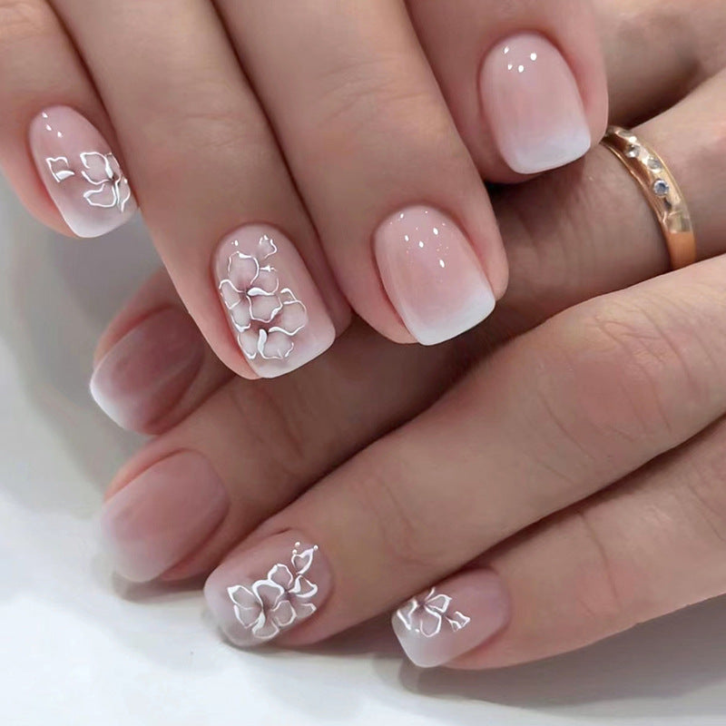 Elegant Floral Print Nail Art Tips Stornfield