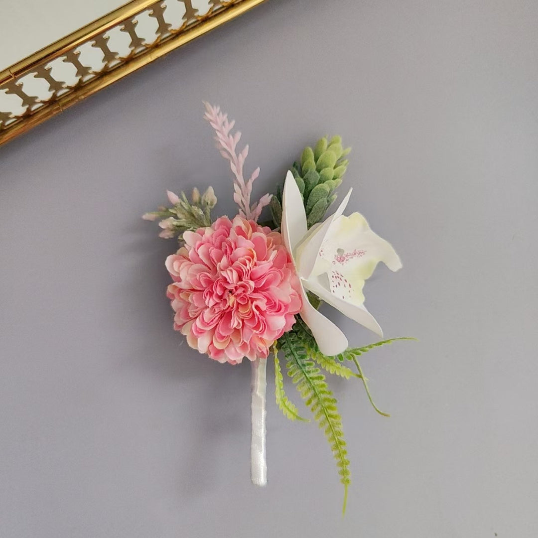 Floral Corsage with Satin Ribbon