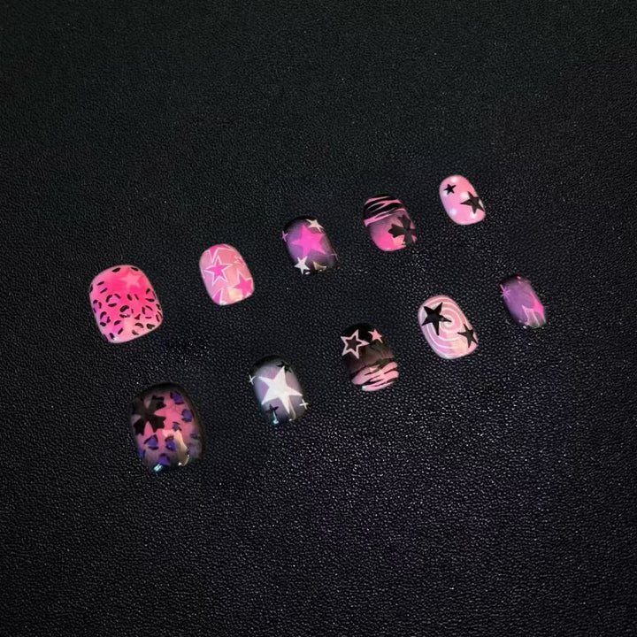 Stylish Star Printed Press-On Nail Art Set Stornfield