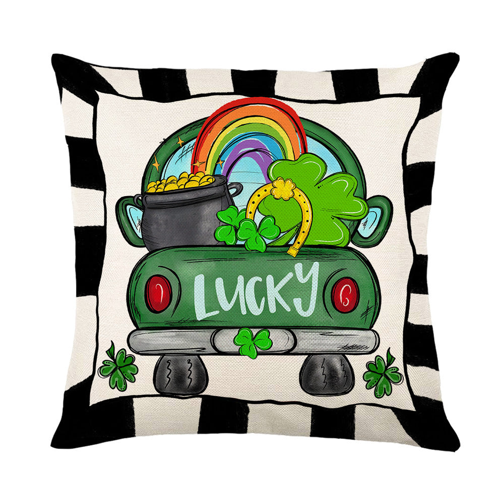 Square Decorative Plaid Linen Cushion Cover