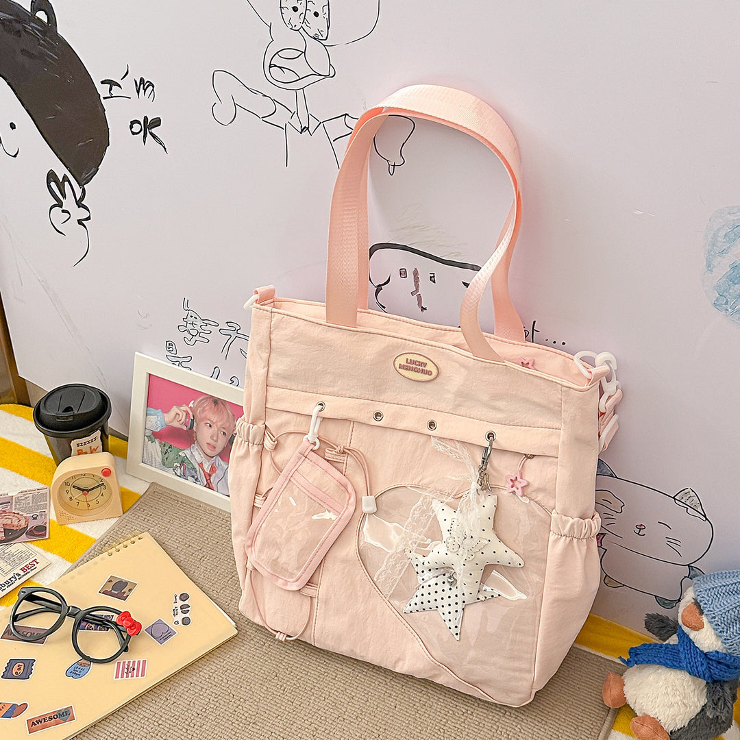 Stylish Multi-Pocket Star-Appliqué Backpack Stornfield