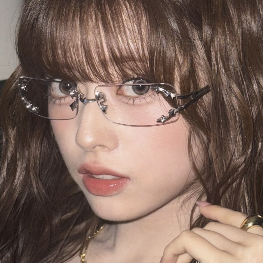 Women's fashionable sunglasses with delicate metal frame and transparent lenses Stornfield