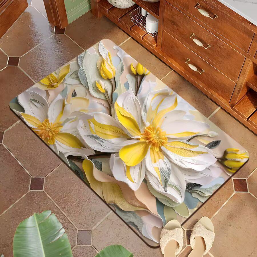 Decorative 3D Floral Bath Mat