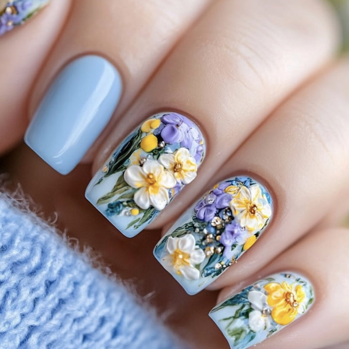 Floral 3D Acrylic Nail Art Stornfield