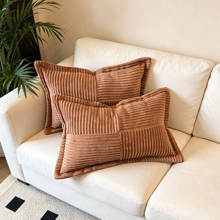 Textured Ribbed Throw Pillow