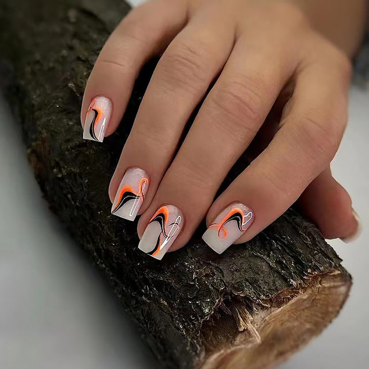 Artful Nail Tips with Abstract Color Design Stornfield