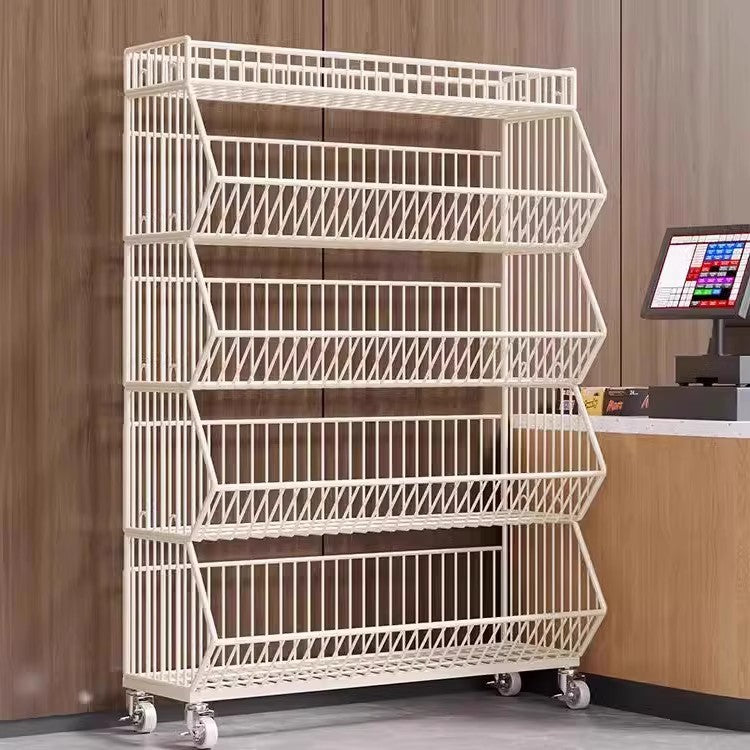 Three-Tier Mobile Wire Basket Organizer Cart