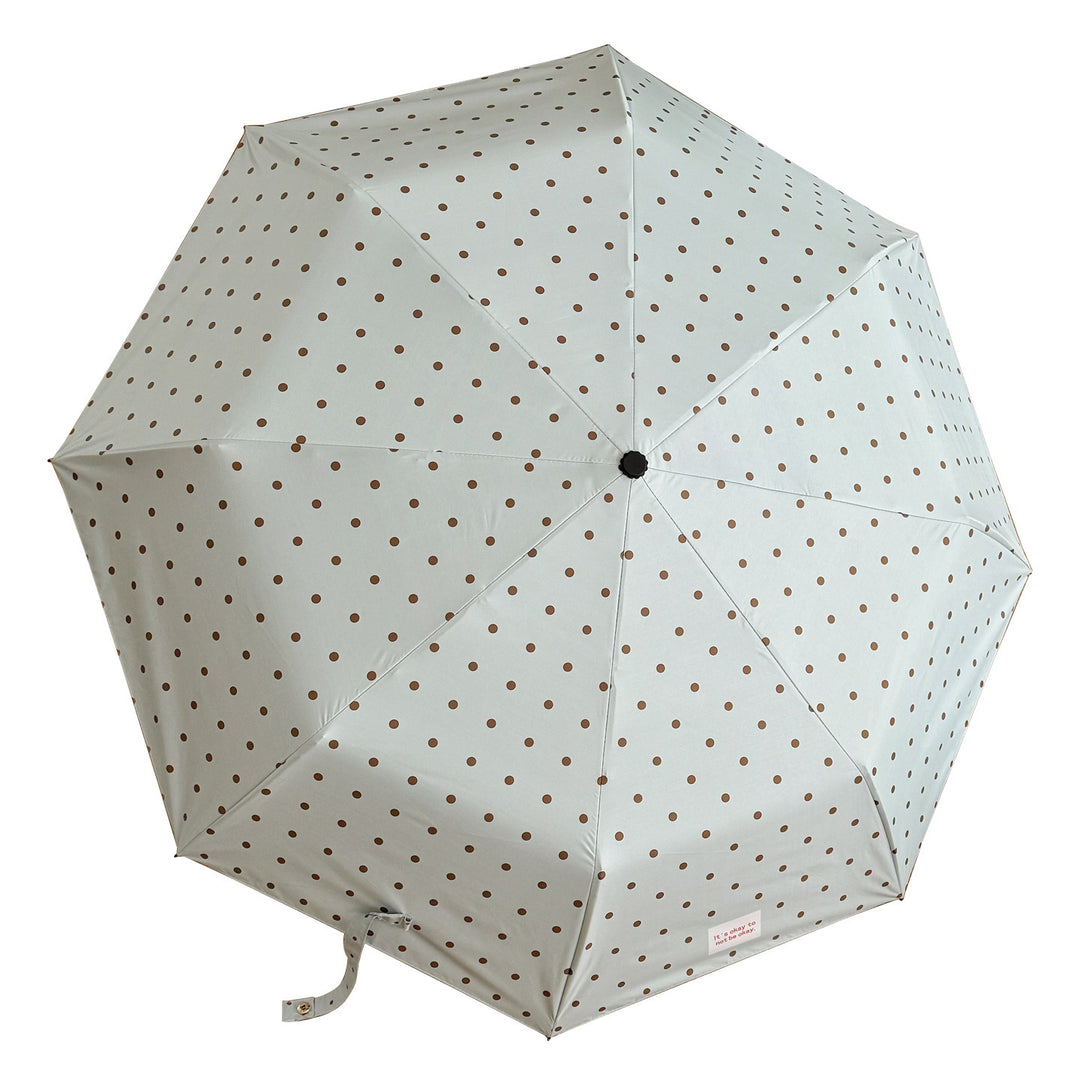 Women's Folding Umbrella with Practical Button Mechanism and Stylish Polka Dot Design Stornfield