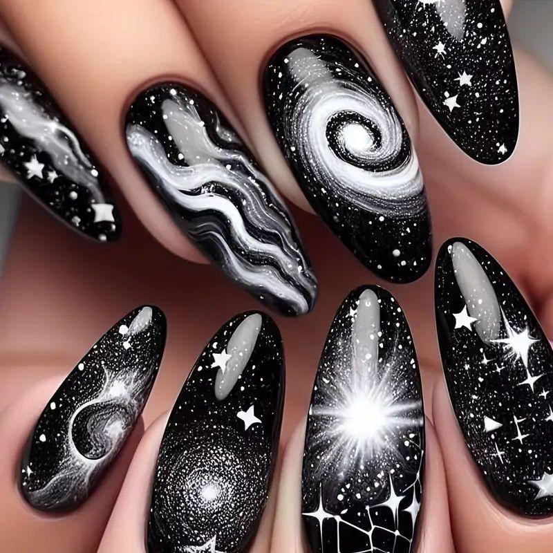 Galaxy-Inspired Press-On Nail Set Stornfield