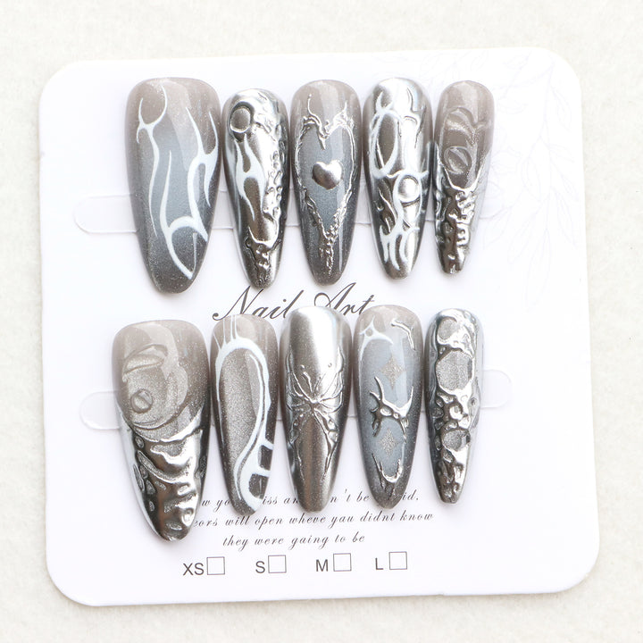 Artistic Abstract Press-On Nail Set Stornfield
