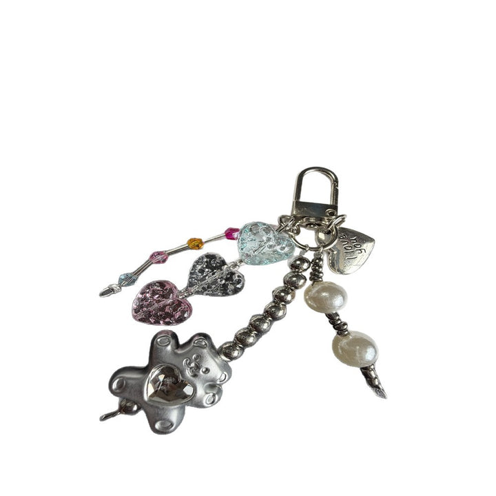 Decorative Heart and Bear Charm Keychain Stornfield