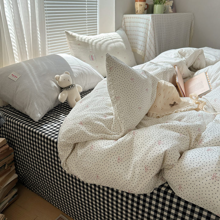 Floral Cotton Sateen Duvet Cover and Pillowcase Bedding Set