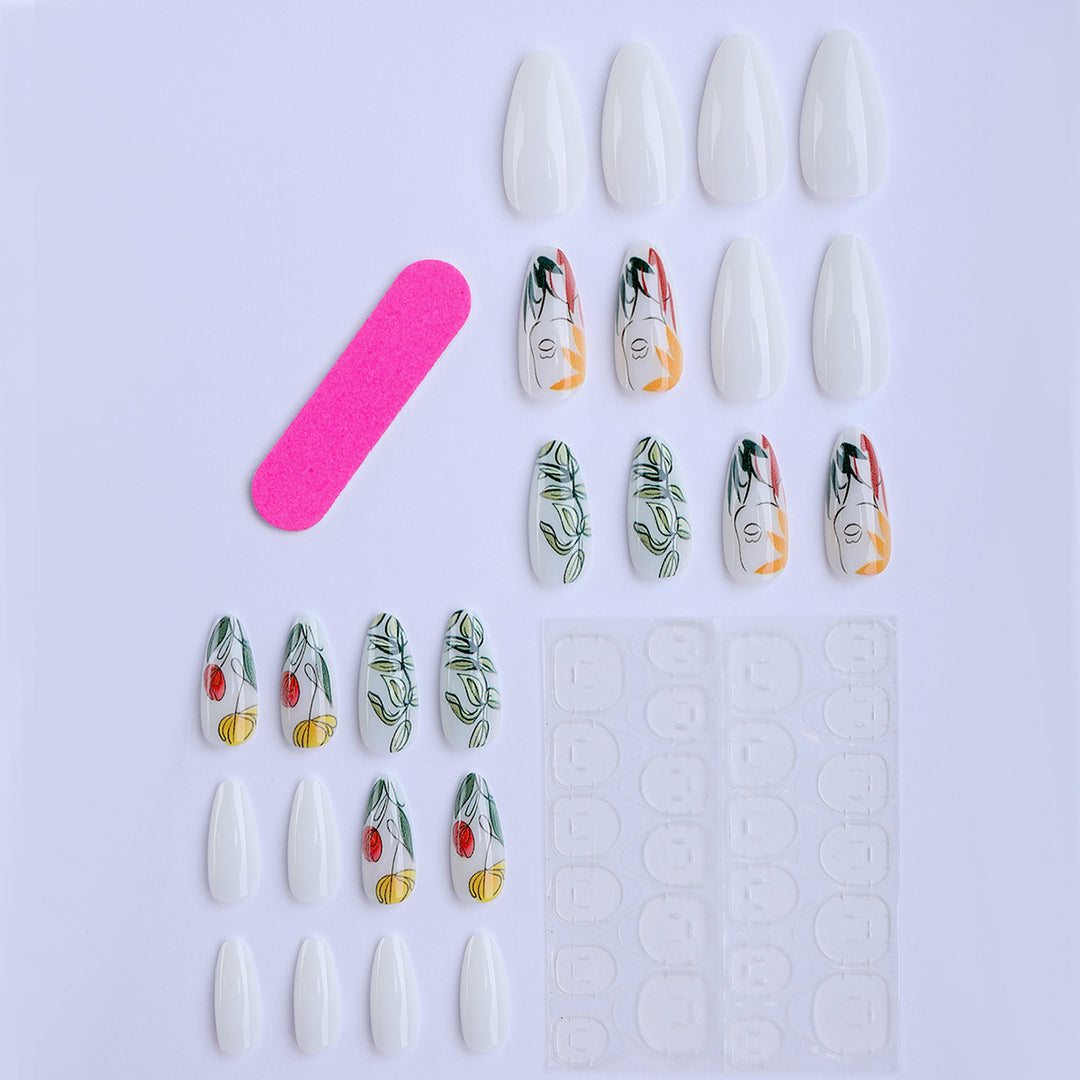 Artificial nails with floral patterns Stornfield