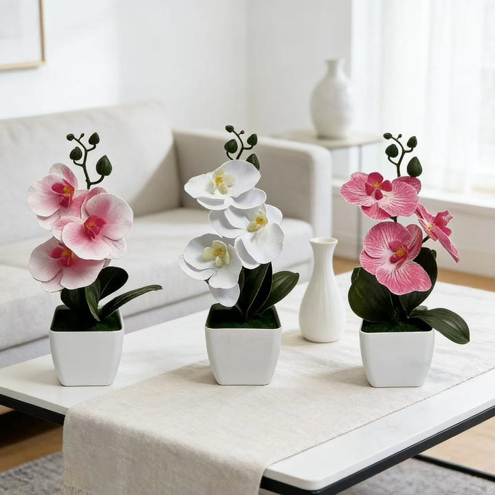 Realistic Faux Orchid Arrangement