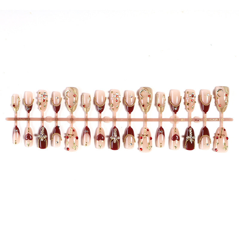 Decorative artificial nail set with elegant embellishments Stornfield
