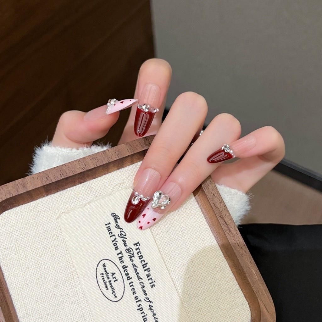Glamorous Rhinestone-Embellished Stiletto Press-On Nails Stornfield