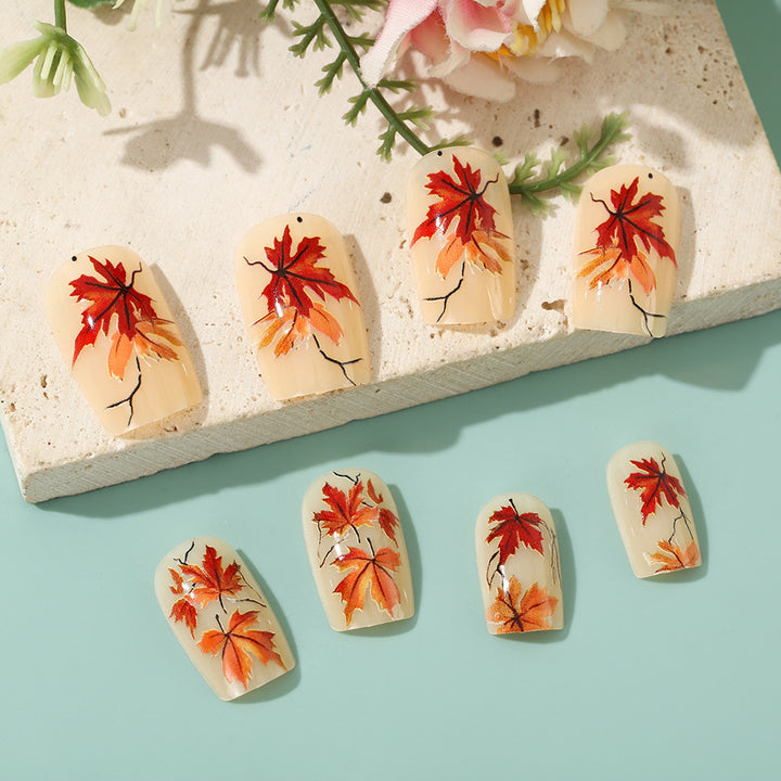 Artificial nails with autumn leaf patterns Stornfield