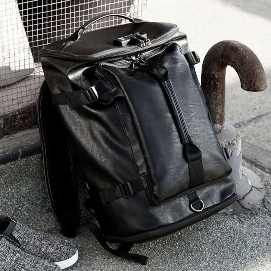 Premium Leather Rolltop Backpack