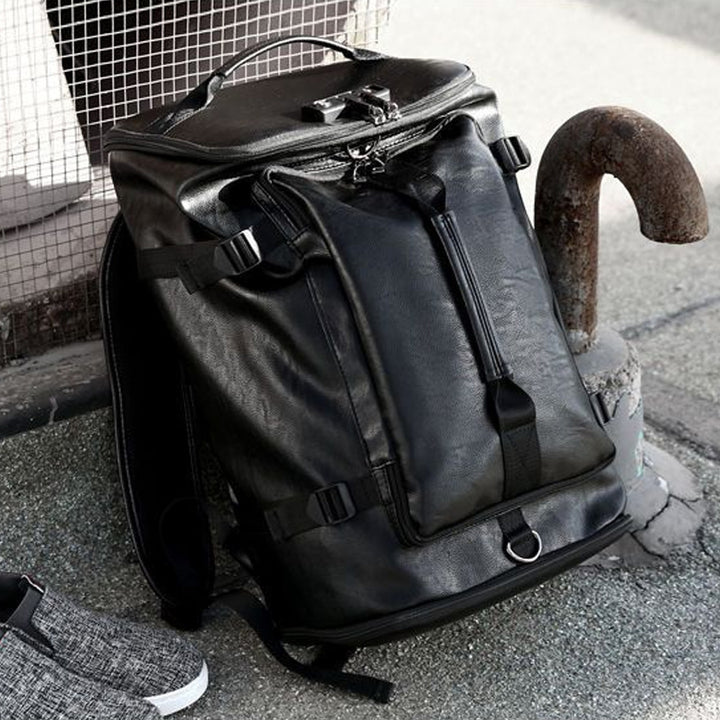 Premium Leather Rolltop Backpack