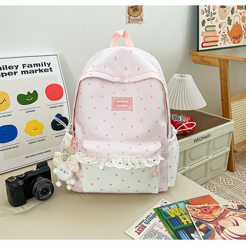 Cute Star Print Lightweight Backpack Stornfield
