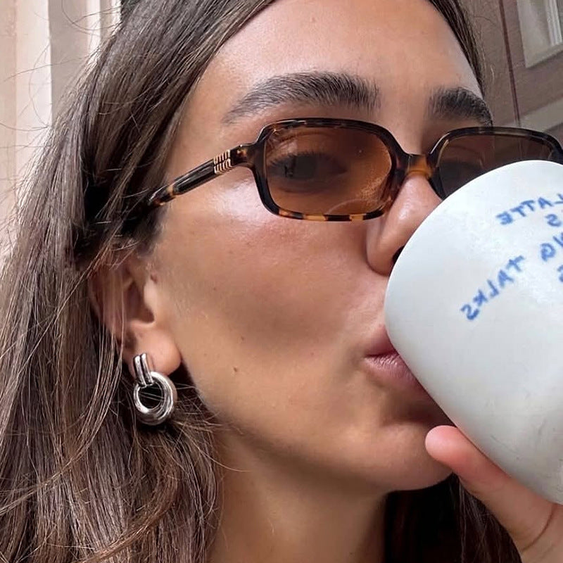 Women's fashionable square glasses with elegant plastic frame and gold accents Stornfield