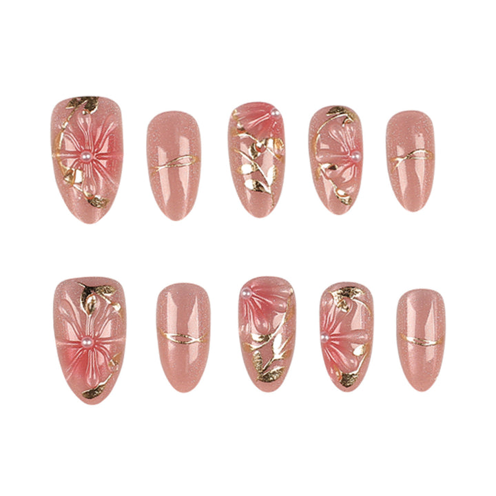 Artistic Floral Press-On Nail Set