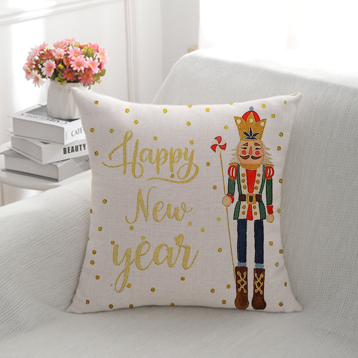 Festive Christmas Illustration Throw Pillow