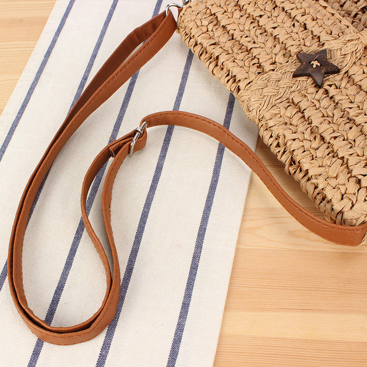 Handmade macrame shoulder bag with tassels and leather accents Stornfield