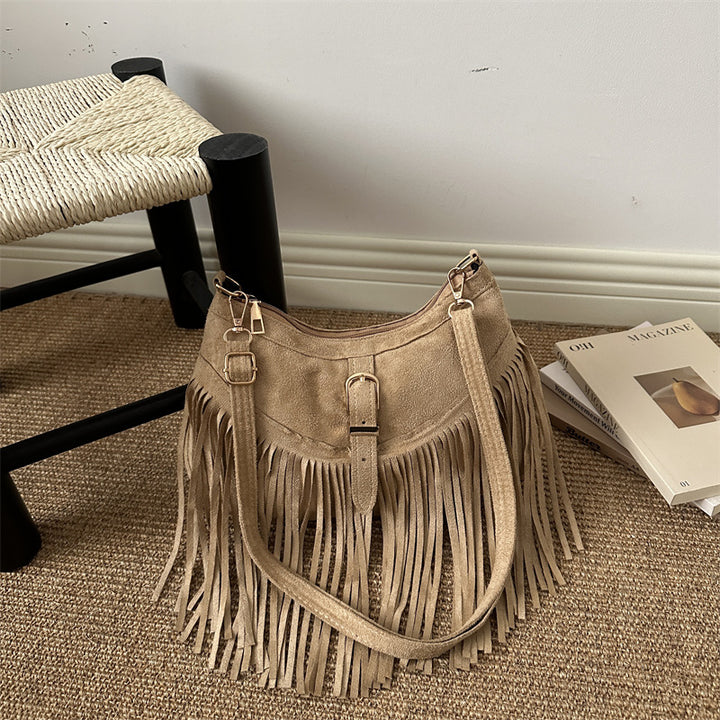 Bohemian Suede Fringe Handbag