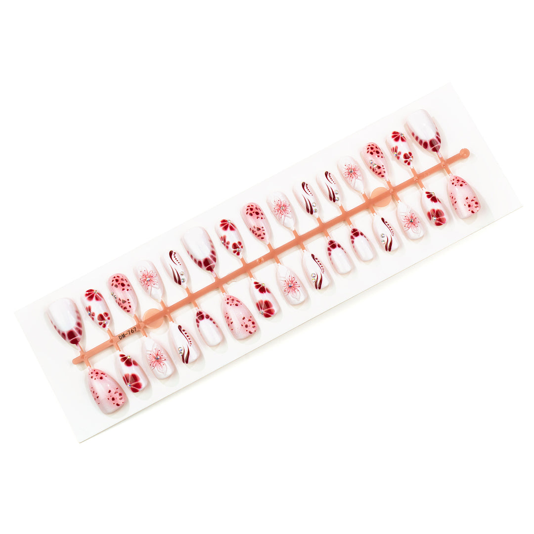 Artistic Floral Embellished Press-On Nail Set Stornfield 1790636347