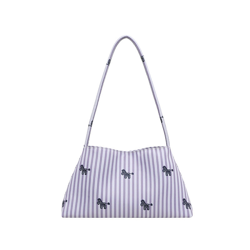 WoChic Embroidered Striped Shoulder Bag Stornfield