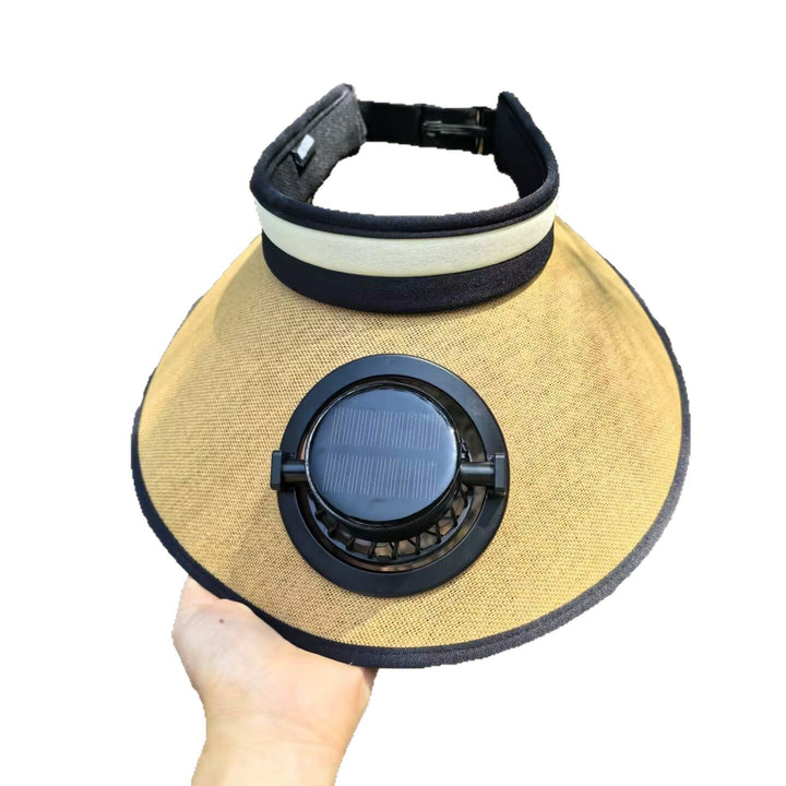 Sun protection visor with solar powered fan Stornfield
