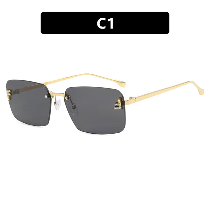 Ladies square sunglasses with elegant golden frame and stylish lenses Stornfield