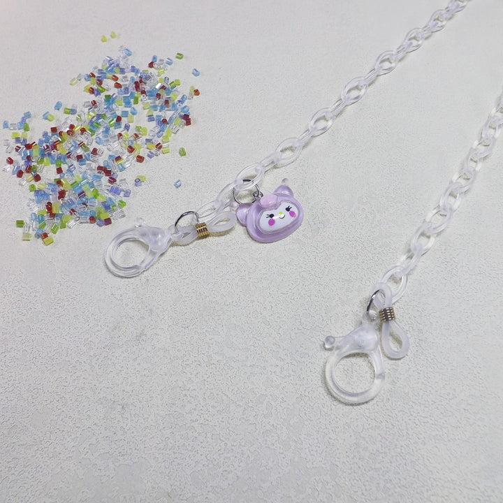Playful glasses holder chain made of transparent material Stornfield