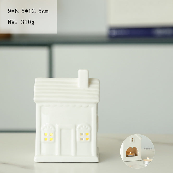 Ceramic House-Shaped Candle Holder Stornfeild