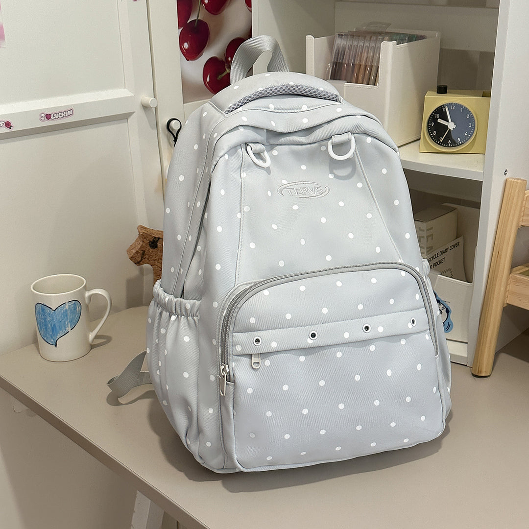 Polka Dot Print Backpack with Accessories Stornfield