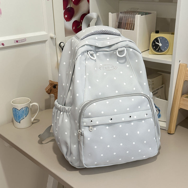Polka Dot Print Backpack with Accessories Stornfield