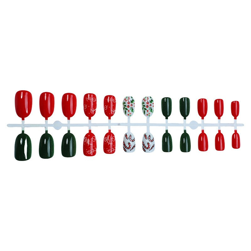 Christmas Art Nail Set with Festive Designs and Glitter Accents Stornfield