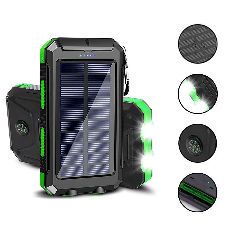 Solar-powered power bank with LED lighting and integrated compass Stornfield