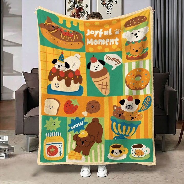 Cartoon-Themed Cozy Fleece Throw Blanket