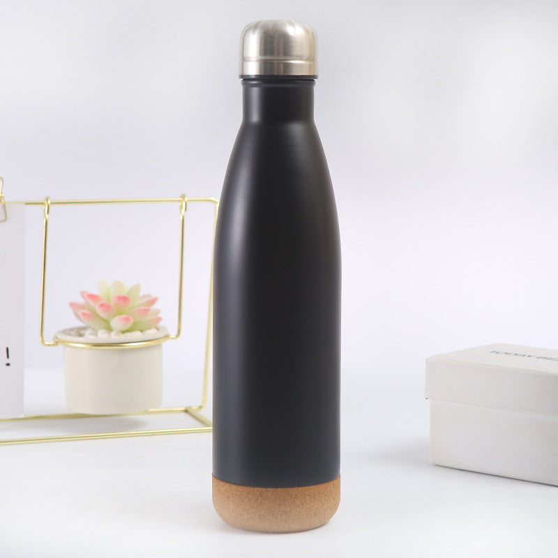 Ladies stylish stainless steel insulated bottle with cork bottom Stornfield